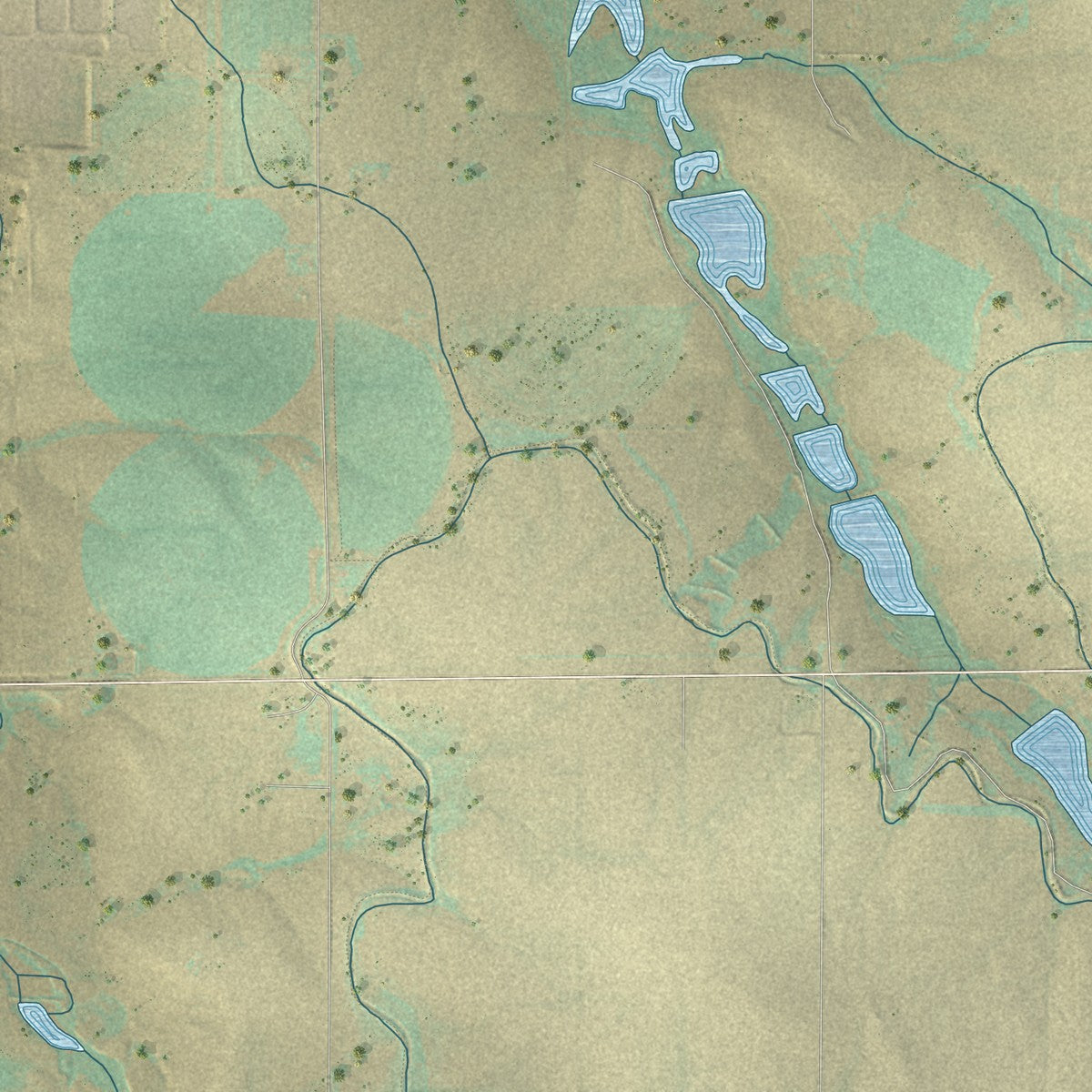 Second close-up of the map of Keenesburg, Colorado print showing more streets and buildings