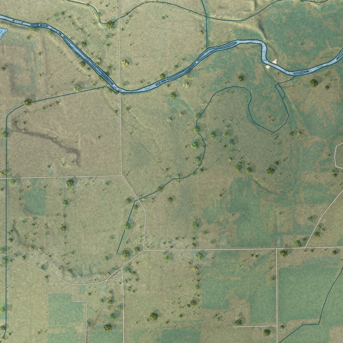 Second close-up of the map of Kersey, Colorado print showing more streets and buildings