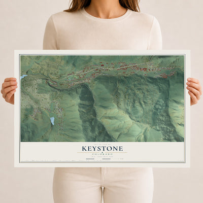 Map of Keystone, Colorado, 12 x 18 inch unframed archival matte print