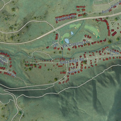 Close-up of the map of Keystone, Colorado print showing street and building detail