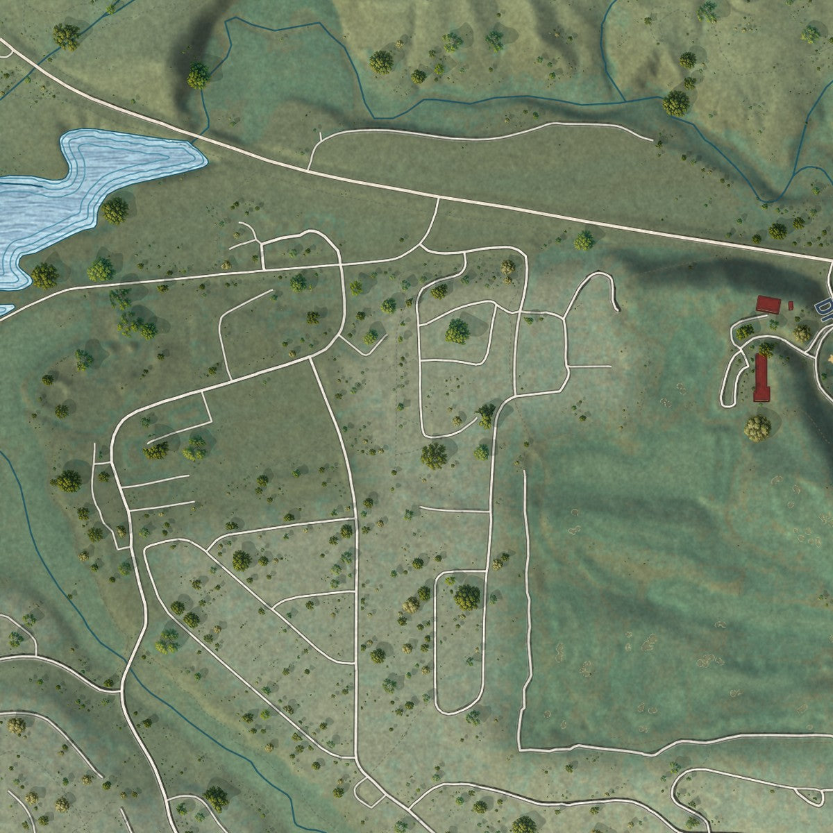 Second close-up of the map of Keystone, Colorado print showing more streets and buildings
