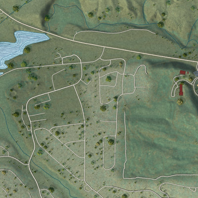 Second close-up of the map of Keystone, Colorado print showing more streets and buildings