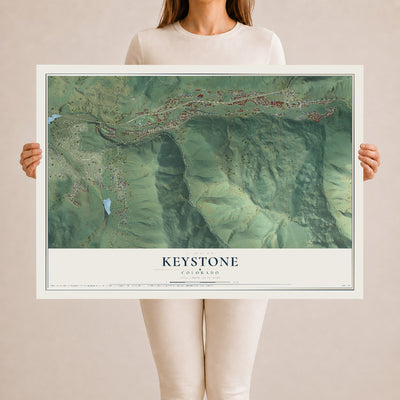 Map of Keystone, Colorado, 24 x 36 inch unframed archival matte print