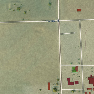 Second close-up of the map of Kim, Colorado print showing more streets and buildings
