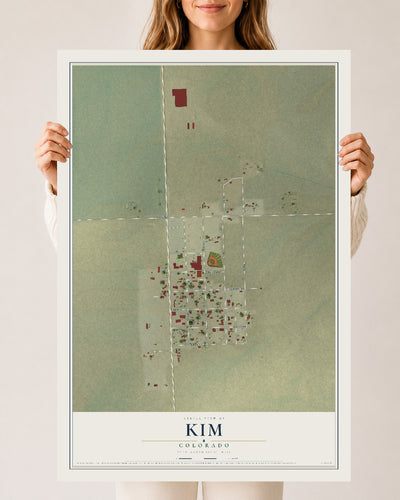 Map of Kim, Colorado, 24 x 36 inch unframed archival matte print