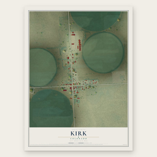 Kirk, Colorado map print, the full design