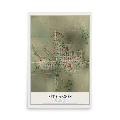 Map of Kit Carson, Colorado, 12 x 18 inch unframed archival matte print