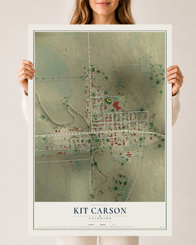 Map of Kit Carson, Colorado, 24 x 36 inch unframed archival matte print