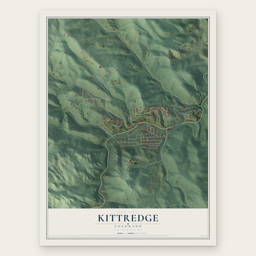 Kittredge, Colorado map print, the full design