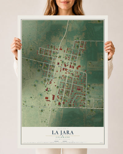 Map of La Jara, Colorado, 24 x 36 inch unframed archival matte print