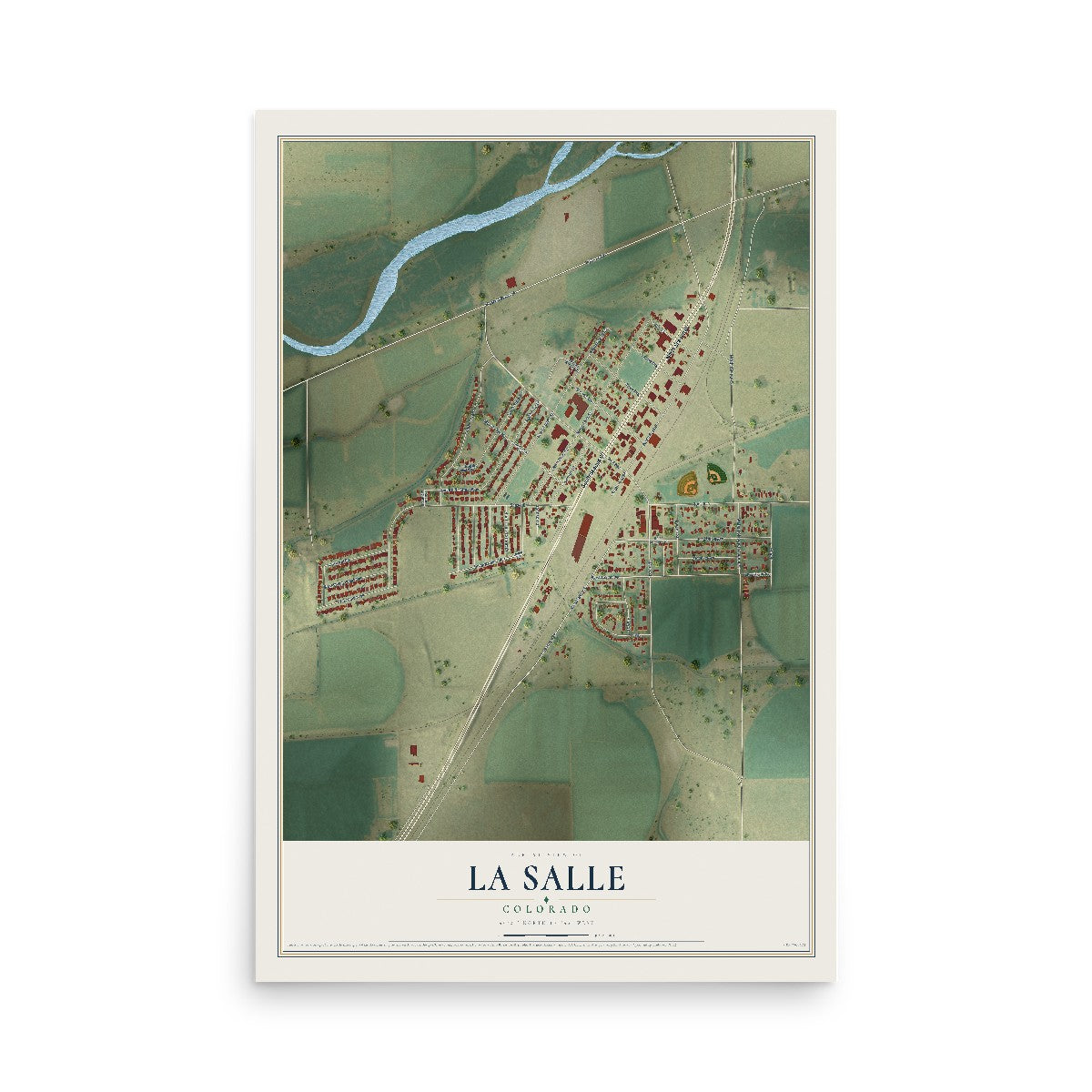 Map of La Salle, Colorado, 12 x 18 inch unframed archival matte print