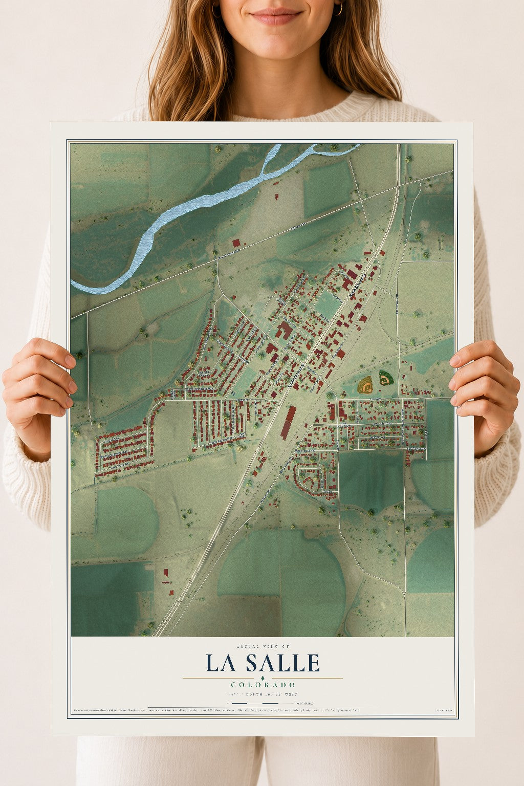 Map of La Salle, Colorado, 18 x 24 inch unframed archival matte print