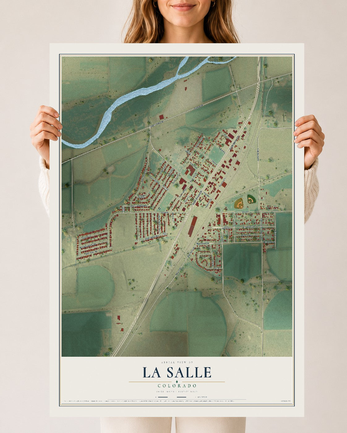 Map of La Salle, Colorado, 24 x 36 inch unframed archival matte print