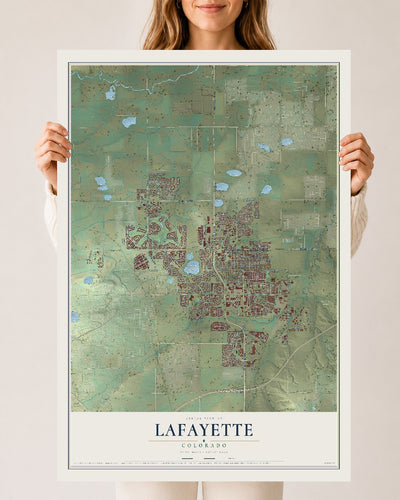 Map of Lafayette, Colorado, 24 x 36 inch unframed archival matte print