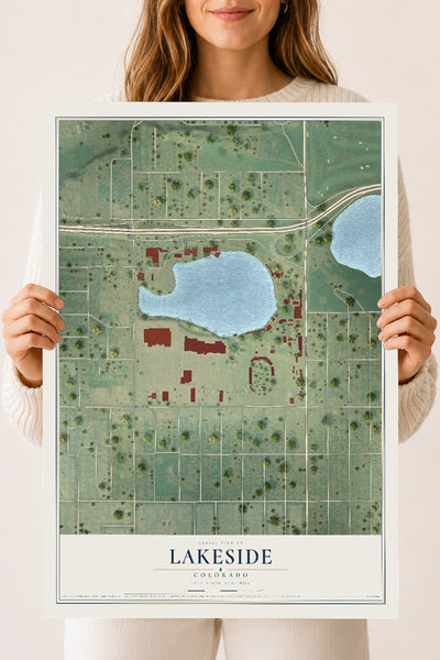 Map of Lakeside, Colorado, 18 x 24 inch unframed archival matte print