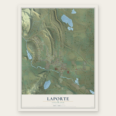 Laporte, Colorado map print, the full design