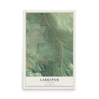 Map of Larkspur, Colorado, 12 x 18 inch unframed archival matte print