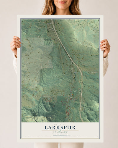 Map of Larkspur, Colorado, 24 x 36 inch unframed archival matte print
