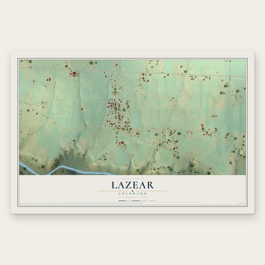 Lazear, Colorado map print, the full design