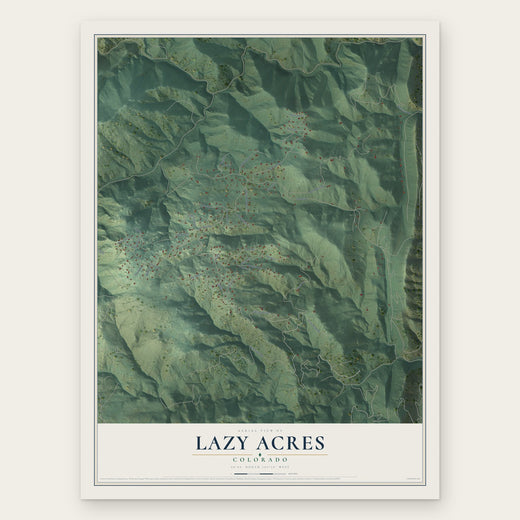 Lazy Acres, Colorado map print, the full design