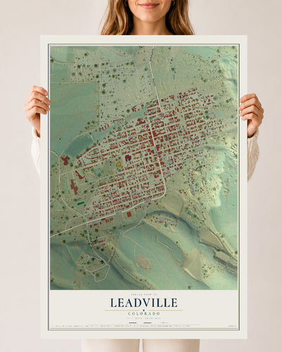 Map of Leadville, Colorado, 24 x 36 inch unframed archival matte print