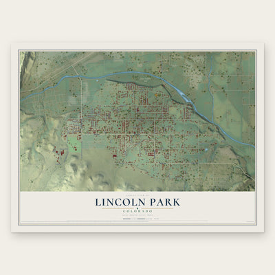 Lincoln Park, Colorado map print, the full design