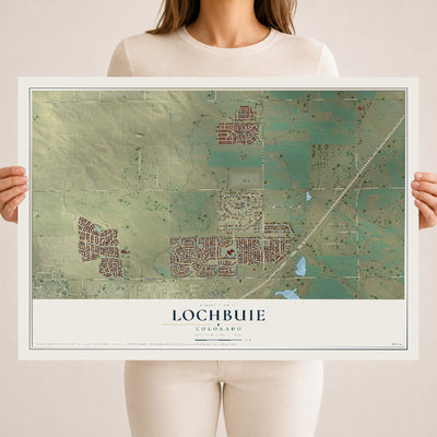 Map of Lochbuie, Colorado, 18 x 24 inch unframed archival matte print