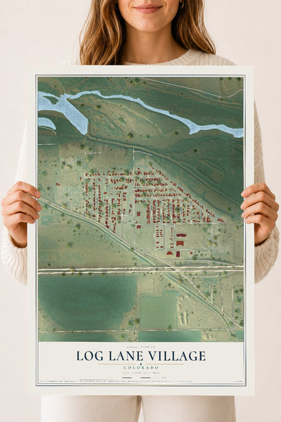 Map of Log Lane Village, Colorado, 18 x 24 inch unframed archival matte print