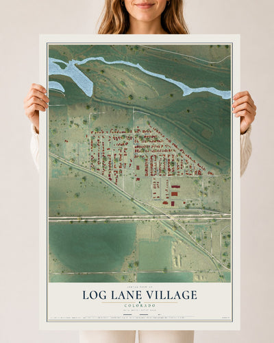 Map of Log Lane Village, Colorado, 24 x 36 inch unframed archival matte print