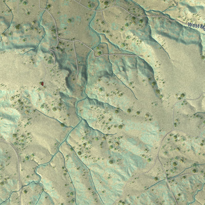 Second close-up of the map of Lone Tree, Colorado print showing more streets and buildings