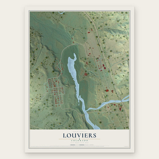 Louviers, Colorado map print, the full design