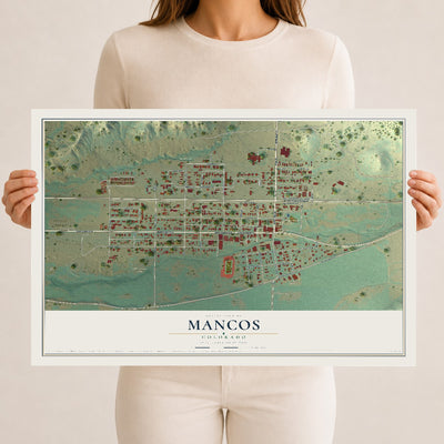Map of Mancos, Colorado, 12 x 18 inch unframed archival matte print