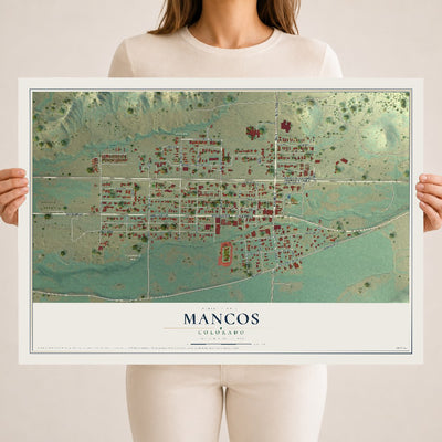 Map of Mancos, Colorado, 18 x 24 inch unframed archival matte print