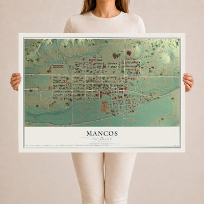 Map of Mancos, Colorado, 24 x 36 inch unframed archival matte print