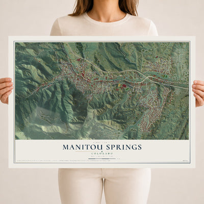 Map of Manitou Springs, Colorado, 18 x 24 inch unframed archival matte print