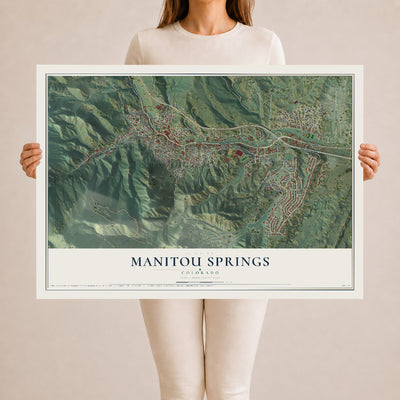 Map of Manitou Springs, Colorado, 24 x 36 inch unframed archival matte print