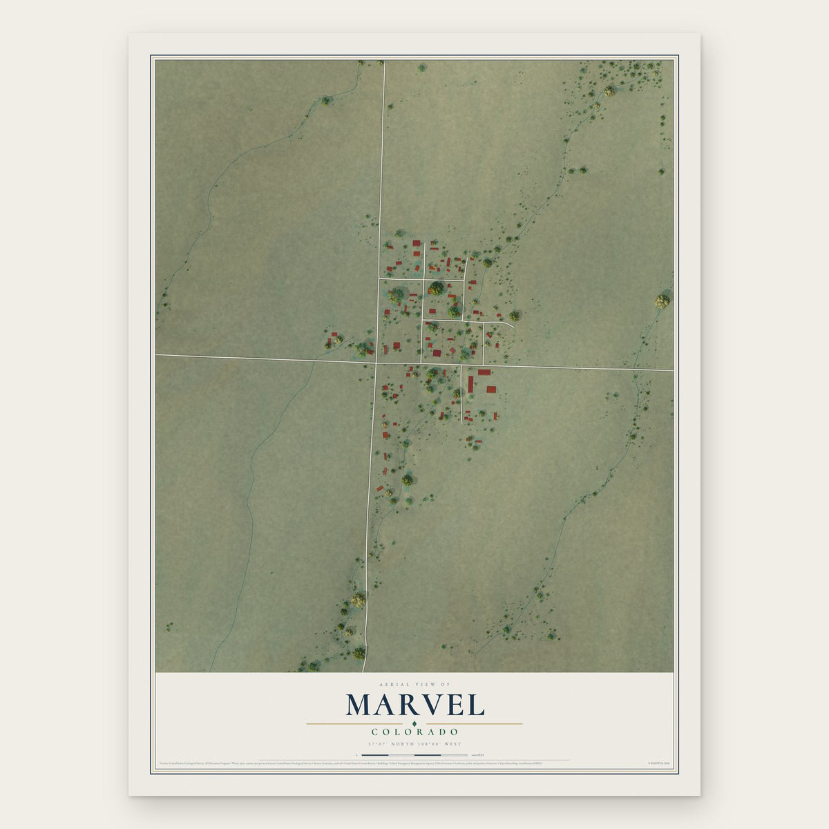 Marvel, Colorado map print, the full design
