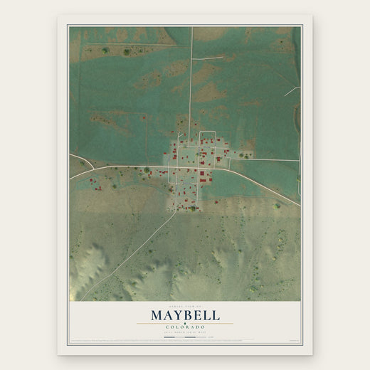 Maybell, Colorado map print, the full design