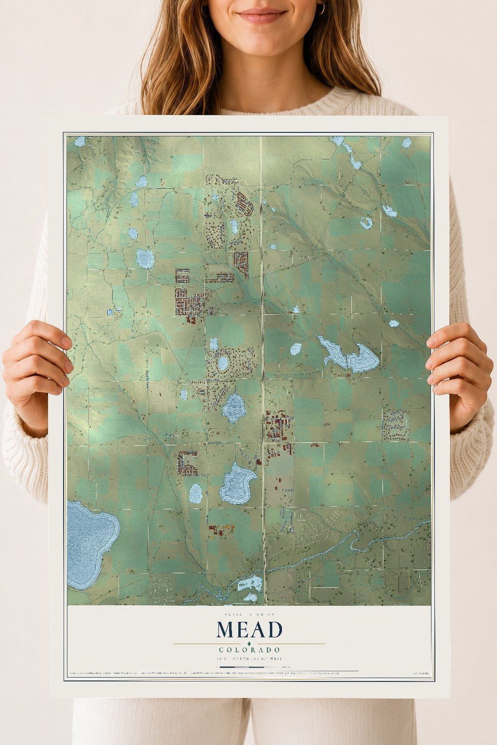 Map of Mead, Colorado, 18 x 24 inch unframed archival matte print