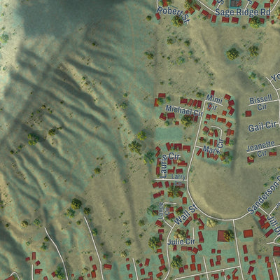 Second close-up of the map of Meeker, Colorado print showing more streets and buildings