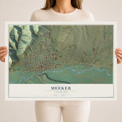 Map of Meeker, Colorado, 18 x 24 inch unframed archival matte print