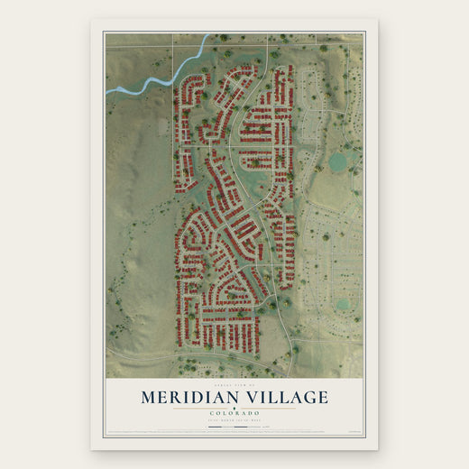 Meridian Village, Colorado map print, the full design