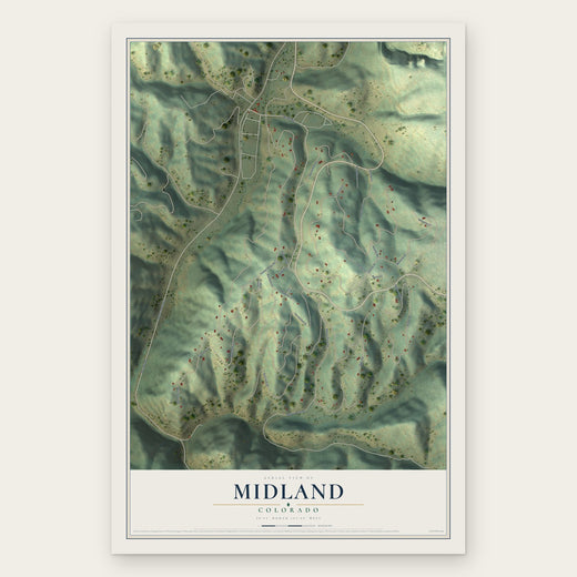 Midland, Colorado map print, the full design