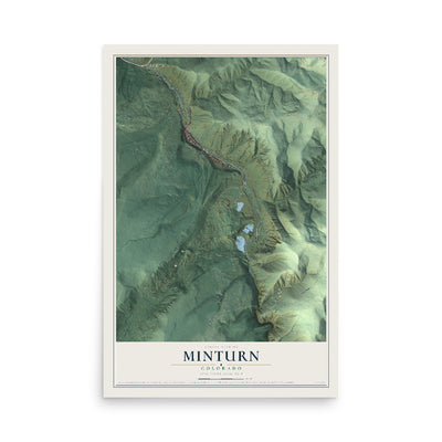 Map of Minturn, Colorado, 12 x 18 inch unframed archival matte print