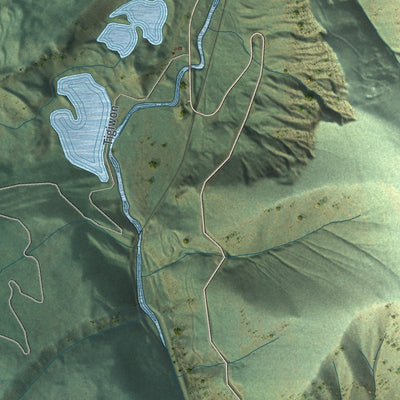 Close-up of the map of Minturn, Colorado print showing street and building detail