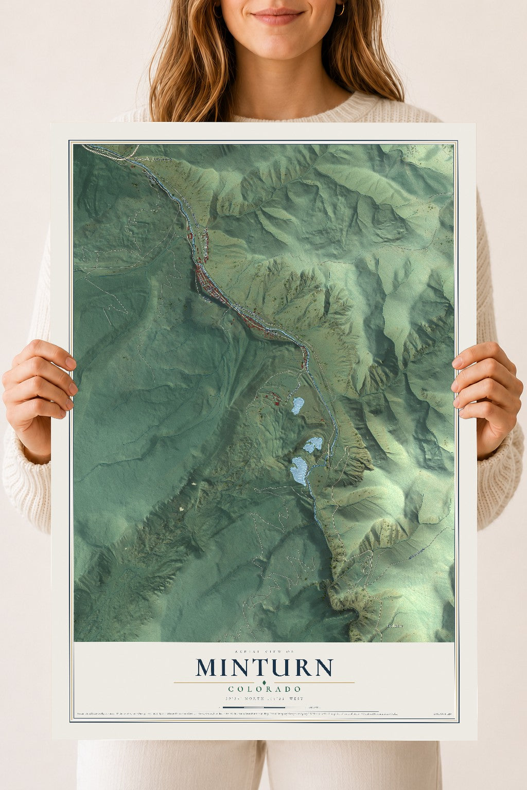 Map of Minturn, Colorado, 18 x 24 inch unframed archival matte print