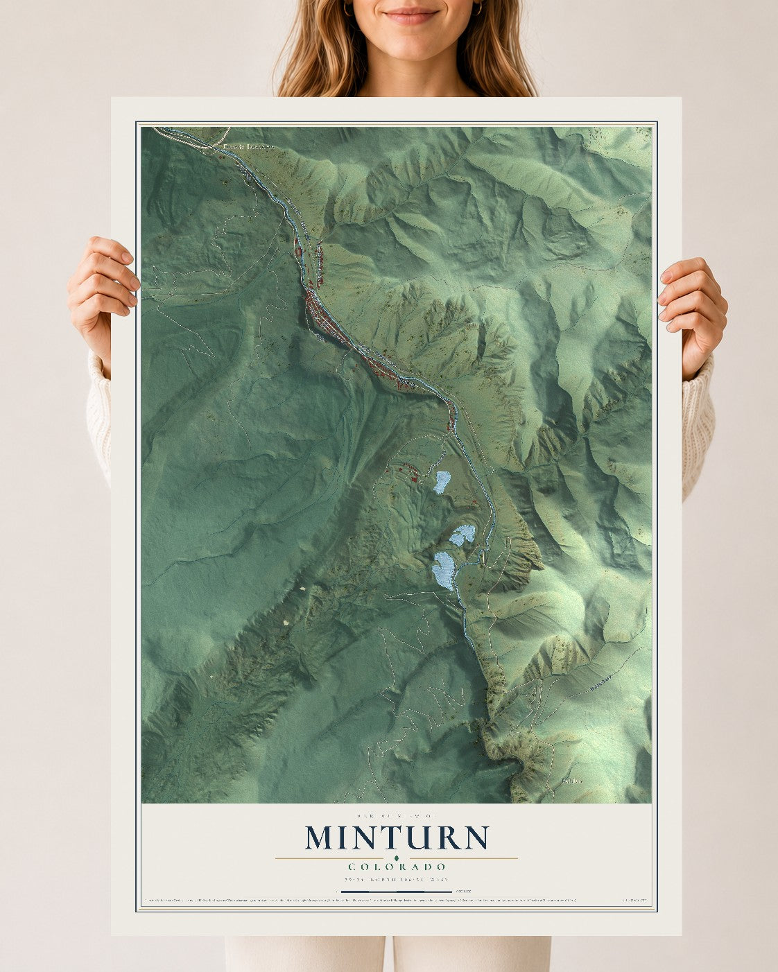 Map of Minturn, Colorado, 24 x 36 inch unframed archival matte print