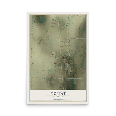 Map of Moffat, Colorado, 12 x 18 inch unframed archival matte print