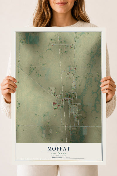 Map of Moffat, Colorado, 18 x 24 inch unframed archival matte print