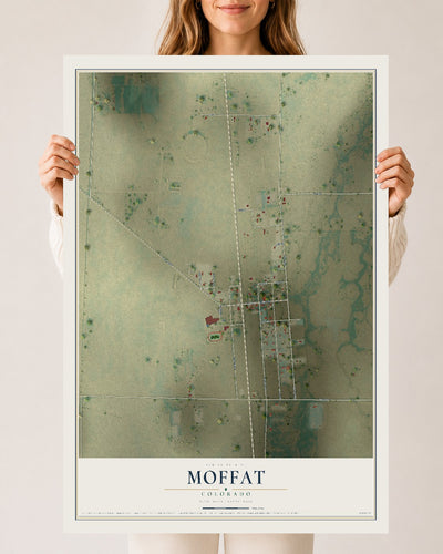 Map of Moffat, Colorado, 24 x 36 inch unframed archival matte print